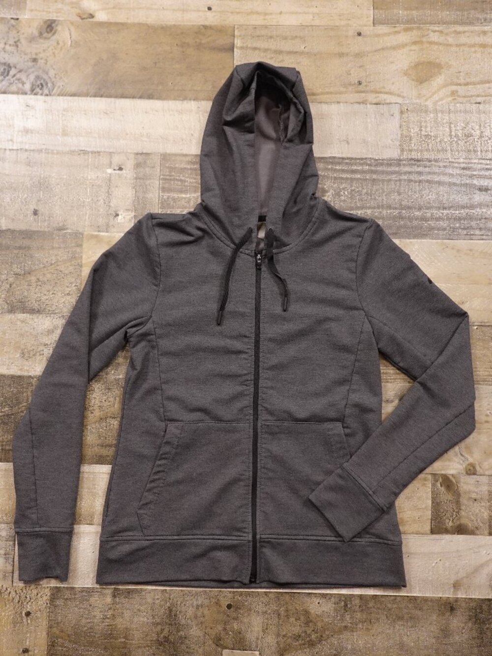 ASICS Full Zip Hoodie Women's Small Gray Performance Thumbhole Running Jacket